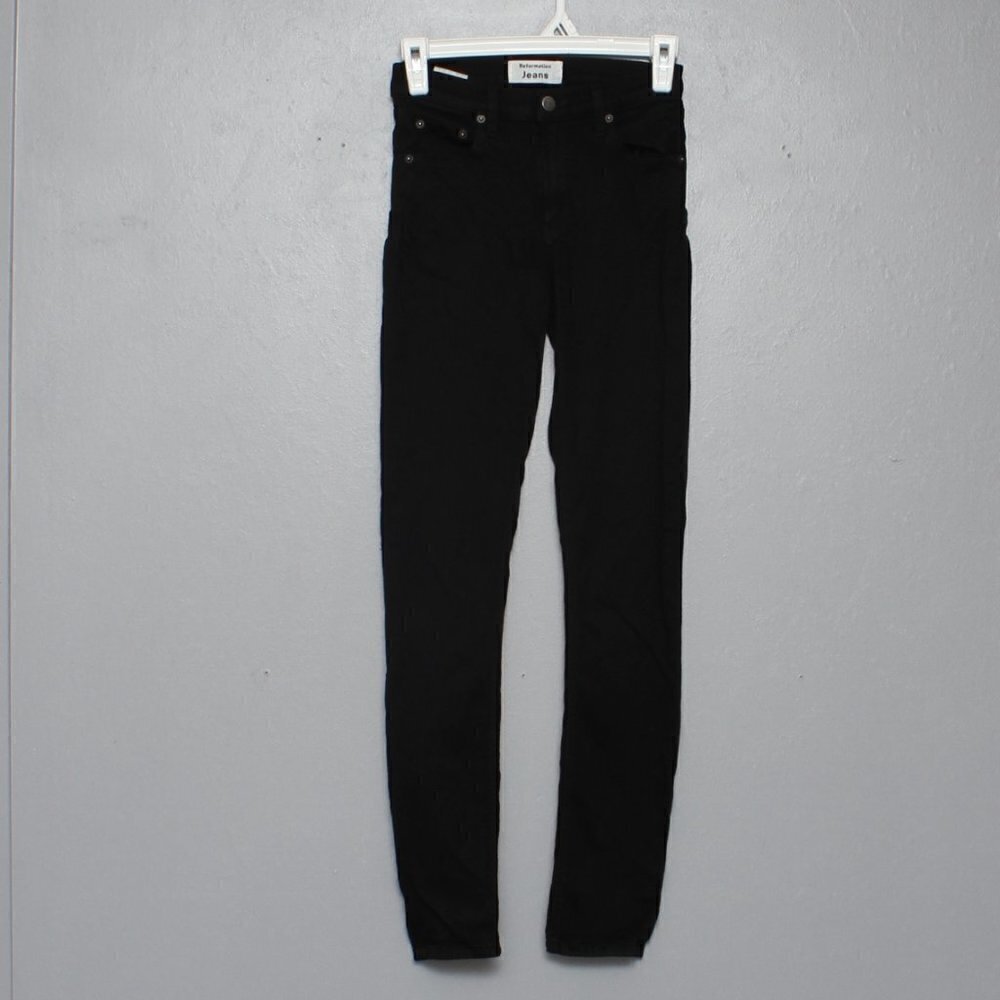 Reformation Jeans mid skinny black tencel blend jeans